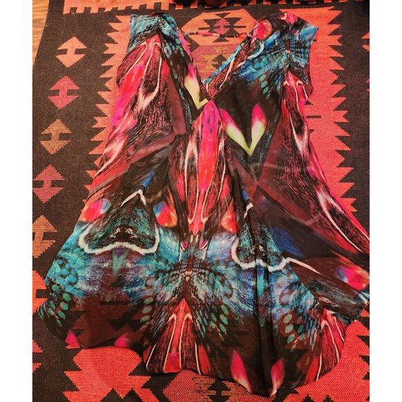 City Chic Womens Multicolor Butterfly V-Neck Flowy Tunic M 100% Polyester - Picture 13 of 13